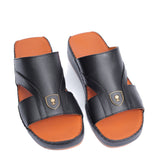 AN- 4849 Black / Tan - Luxury Arabic Sandal for Men