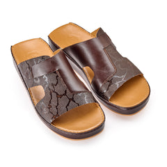 VC - AC - 7041 - Black/ Tan - Luxury Arabic Sandal for Men