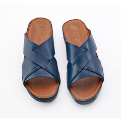 AN- 4805 - Blue / Tan Luxury Arabic Sandal for Men