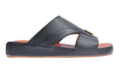 AN- 4849  Black / Tan - Luxury Arabic Sandal for Men