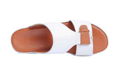 AN- 4853  White / Tan - Luxury Arabic Sandal for Men