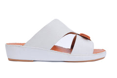 AN- 4853  White / Tan - Luxury Arabic Sandal for Men