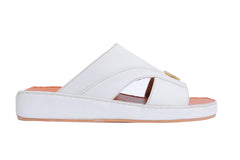 AN- 4849  White / Tan - Luxury Arabic Sandal for Men