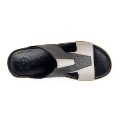 VC - AC - 7061 - Gray / Black- Luxury Arabic Sandal for Men