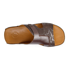 VC - AC - 7041 - Black/ Tan - Luxury Arabic Sandal for Men