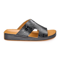 VC - AC - 7040 - Black/ Tan - Luxury Arabic Sandal for Men