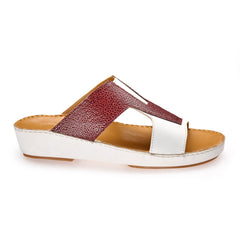 VC - AC - 7060 - White/ Tan - Luxury Arabic Sandal for Men